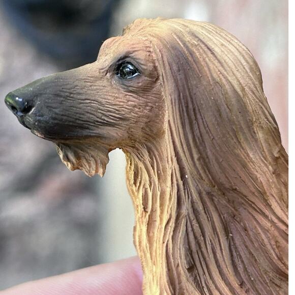 small afghan hound figurine Vtg Tan 1992 Ceramic 3" - Picture 5 of 7